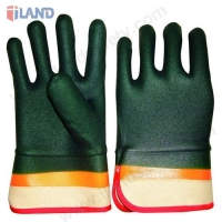 PVC Coated Gloves, Safety Cuff, Sandy Finish