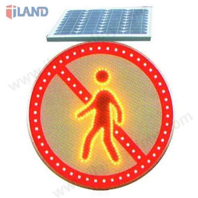 Solar Traffic Sign, No Pedestrian Crossing