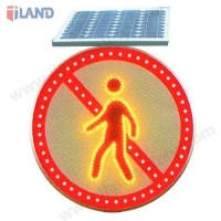 Solar Traffic Sign, No Pedestrian Crossing