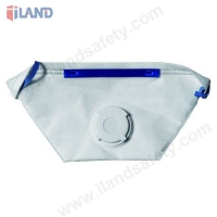 Horizontal fold-flat respirator with valve