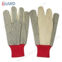 Canvas Gloves, PVC Dots