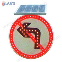 Solar Traffic Sign, No Left Turn Sign